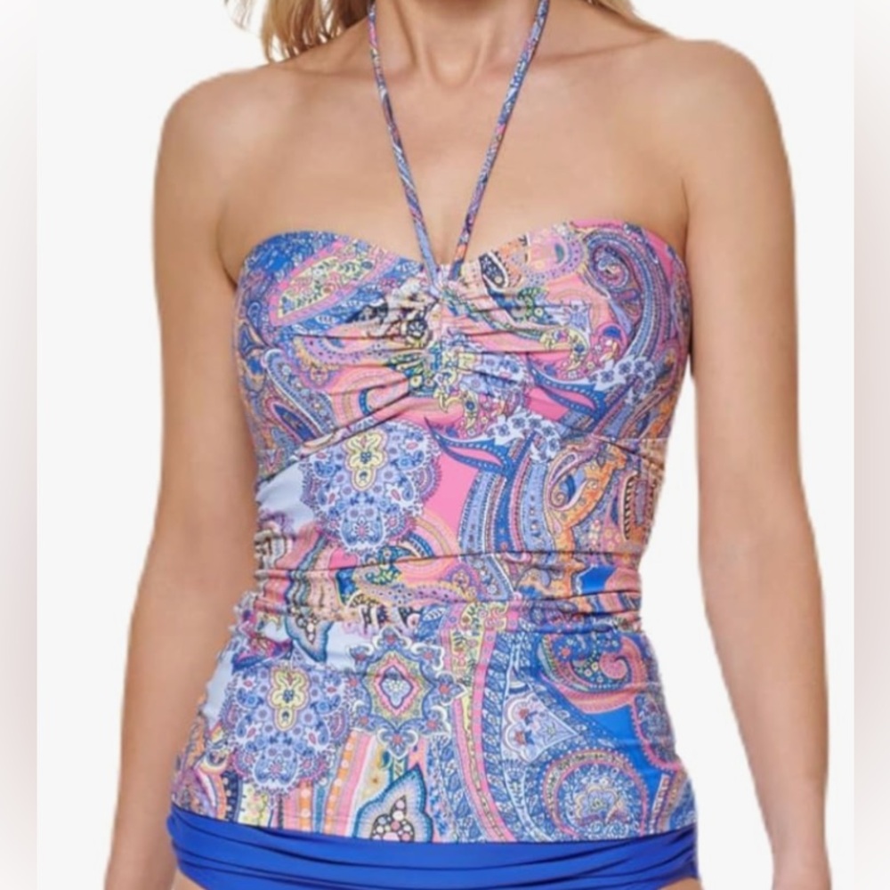 Tommy Hilfiger Blue and Pink Paisley Bikini